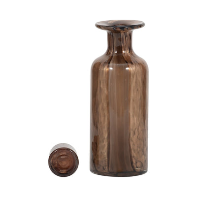 14" Hilary Large Brown Glass Bottle - Al Rugaib Furniture
