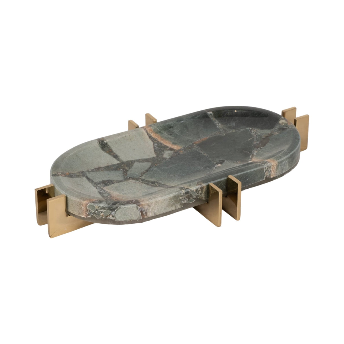 14" Komi Green Malakite Tray Table Decors| Sagebrook Home