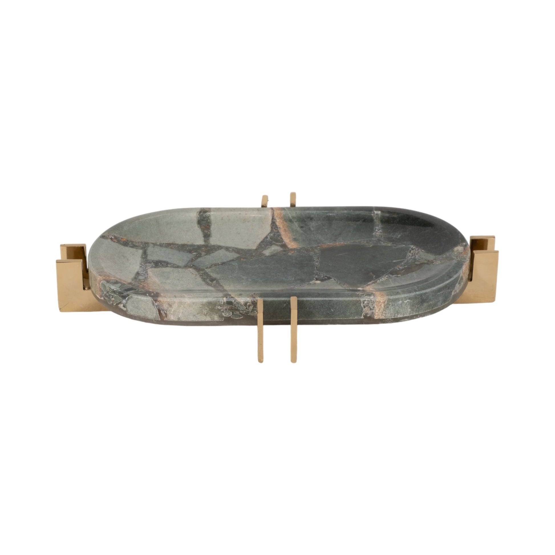 14" Komi Green Malakite Tray Table Decors| Sagebrook Home
