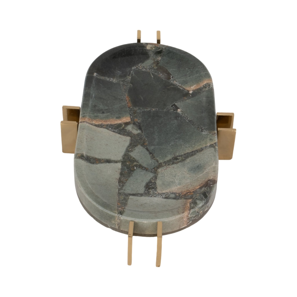14" Komi Green Malakite Tray Table Decors| Sagebrook Home