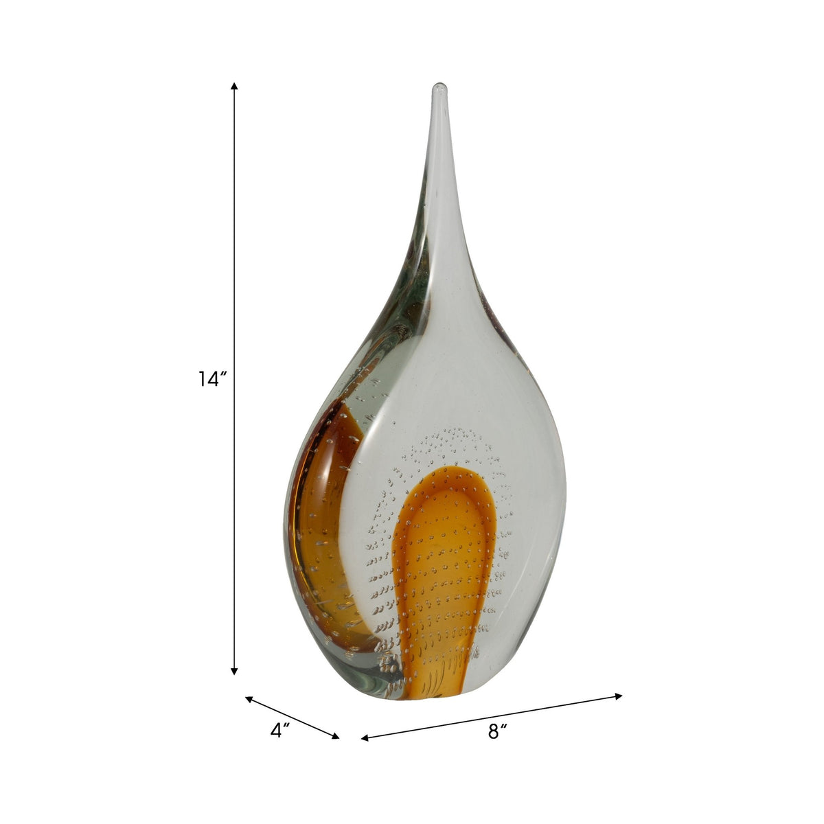 14" MEEDA AMBER CRYSTAL TEAR DROP Table Decors| Sagebrook Home