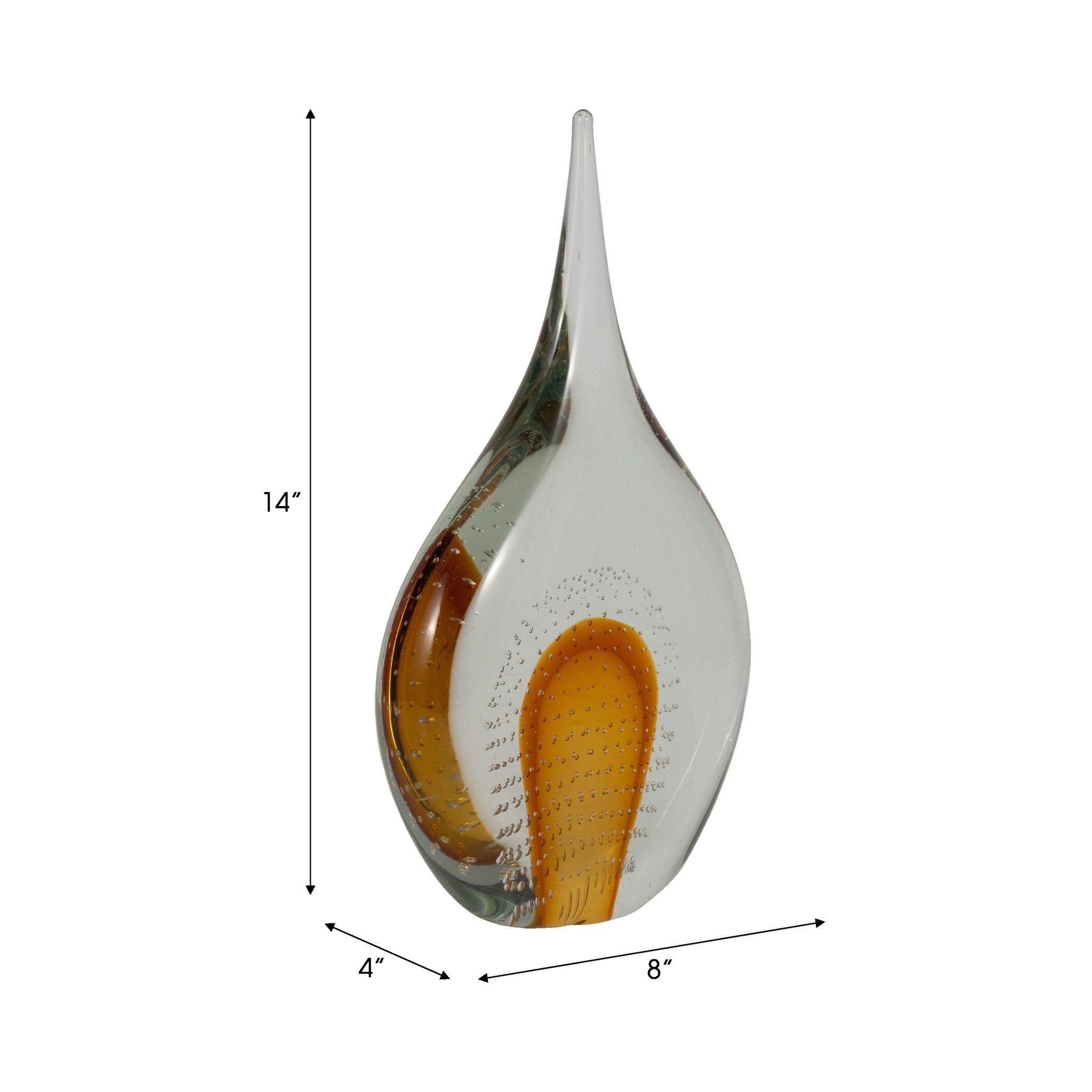 14" MEEDA AMBER CRYSTAL TEAR DROP Table Decors| Sagebrook Home
