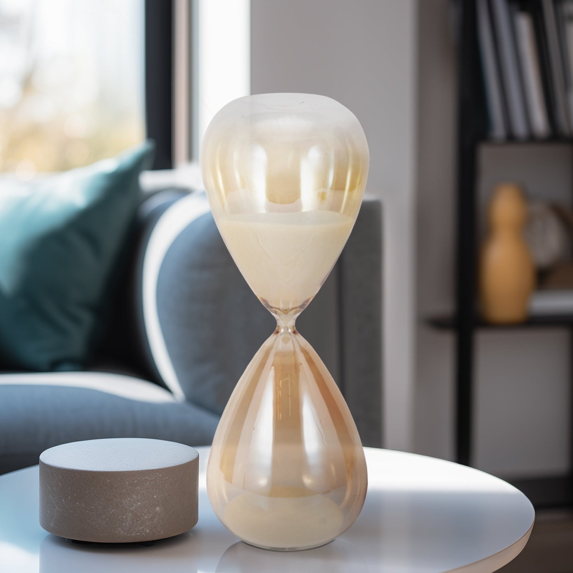 14" Midas Small Champagne Hourglass Table Decors| Sagebrook Home