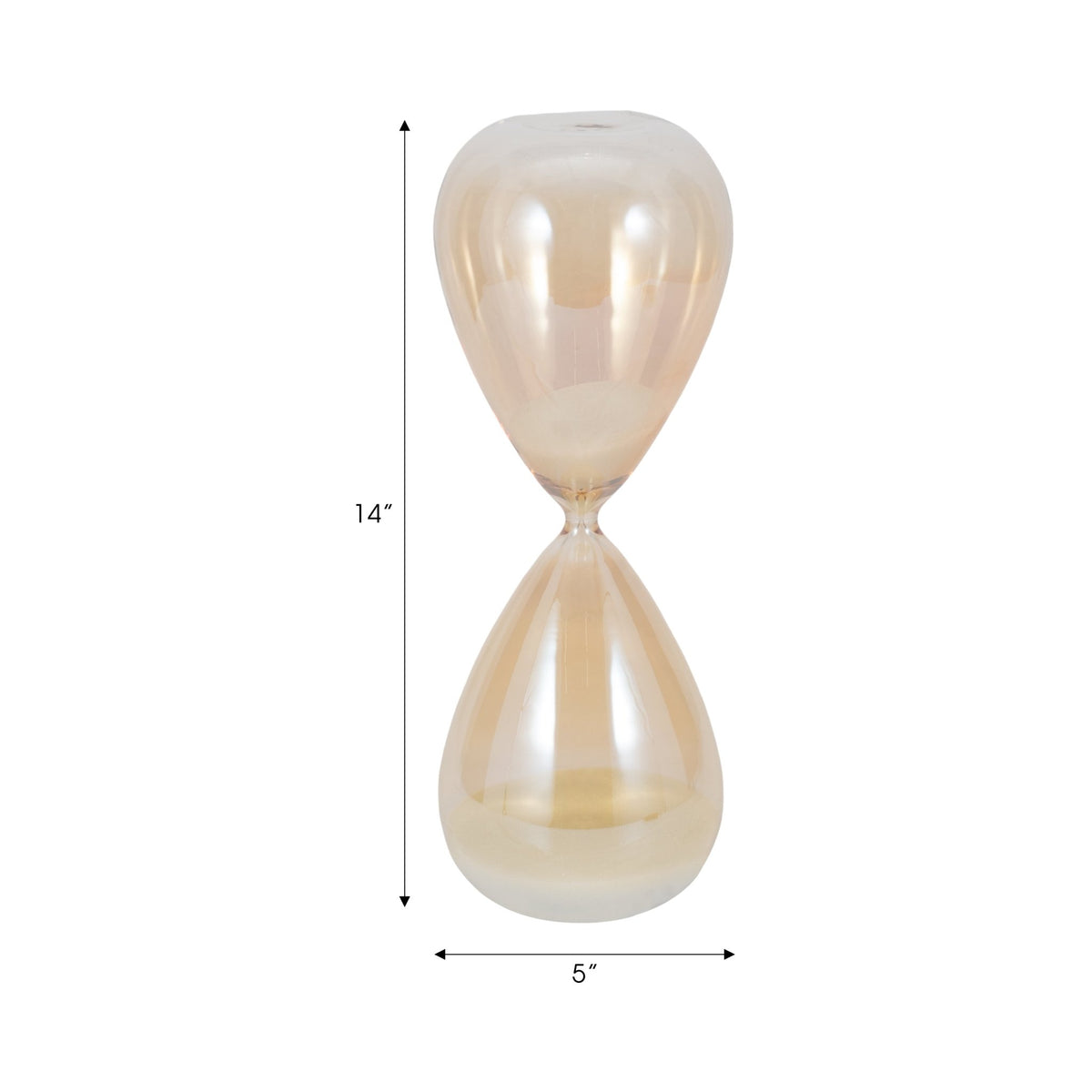 14" Midas Small Champagne Hourglass Table Decors| Sagebrook Home