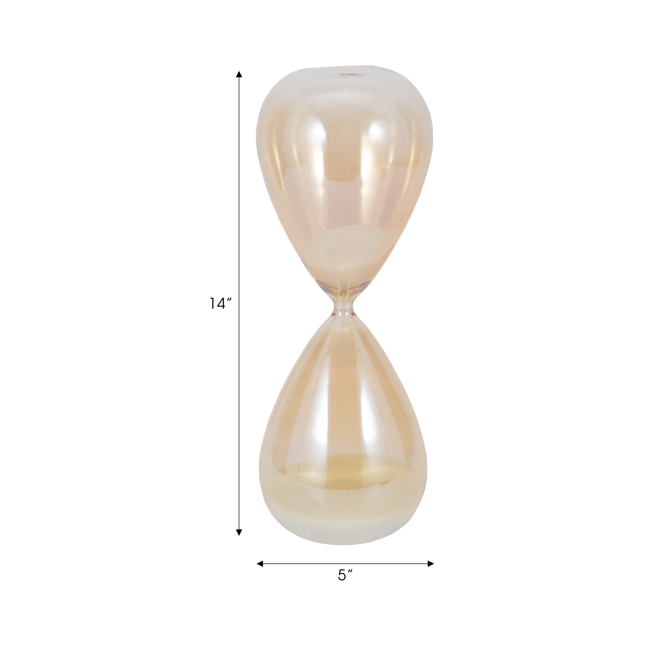 14" Midas Small Champagne Hourglass Table Decors| Sagebrook Home