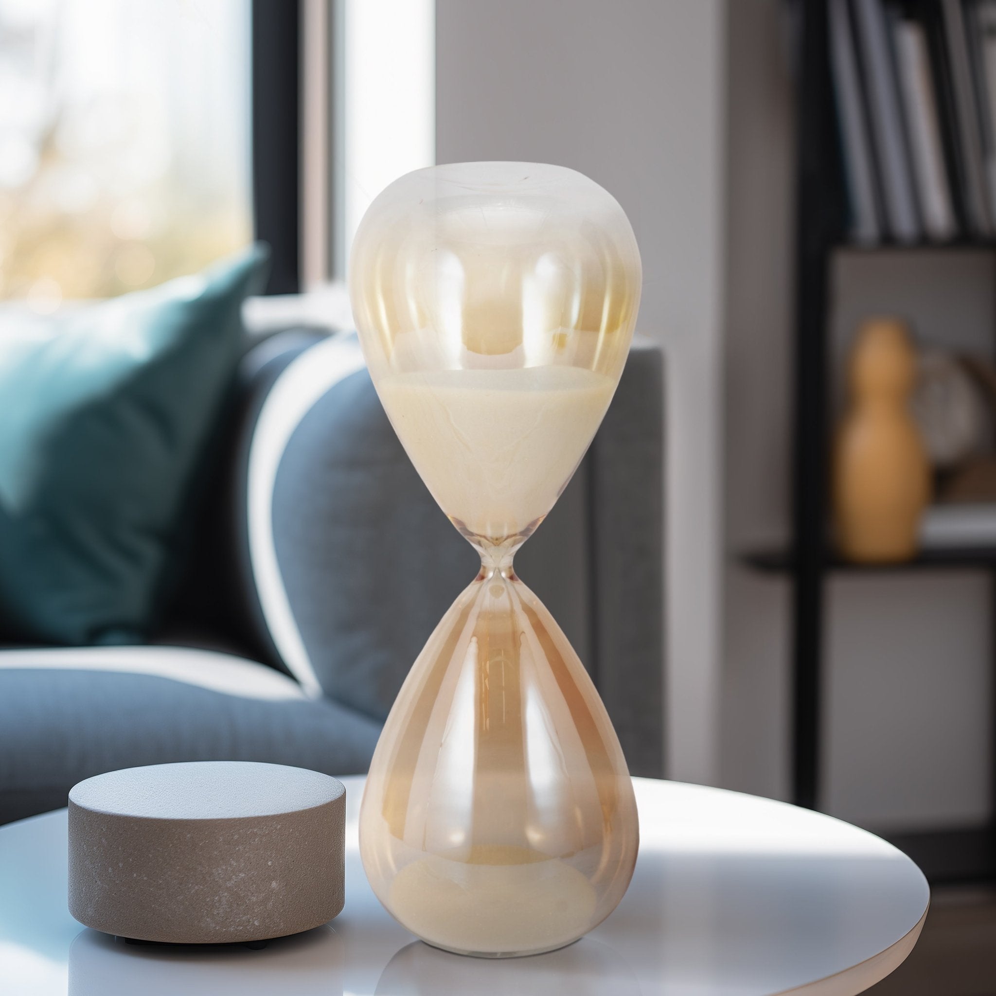 14" Midas Small Champagne Hourglass Table Decors| Sagebrook Home