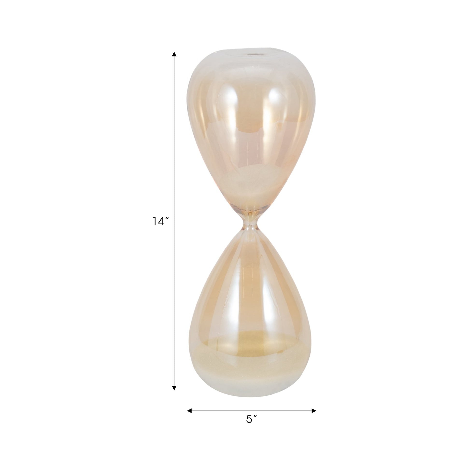 14" Midas Small Champagne Hourglass Table Decors| Sagebrook Home