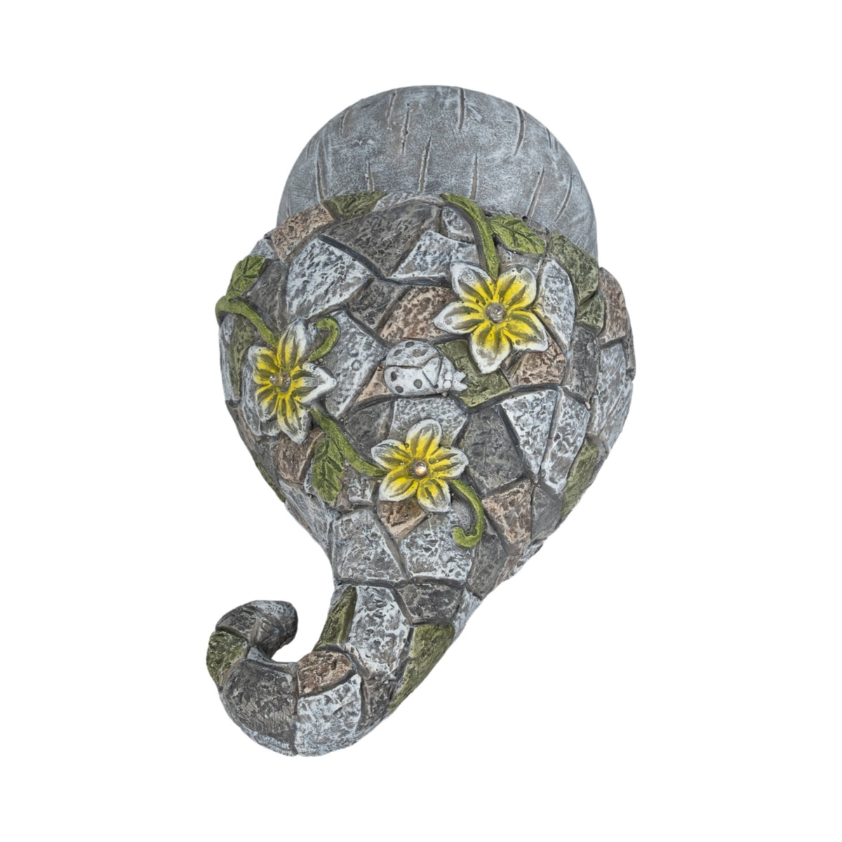 14" Mushroom Statue With Solar Flowers, Grey Multi Table Decors| Sagebrook Home