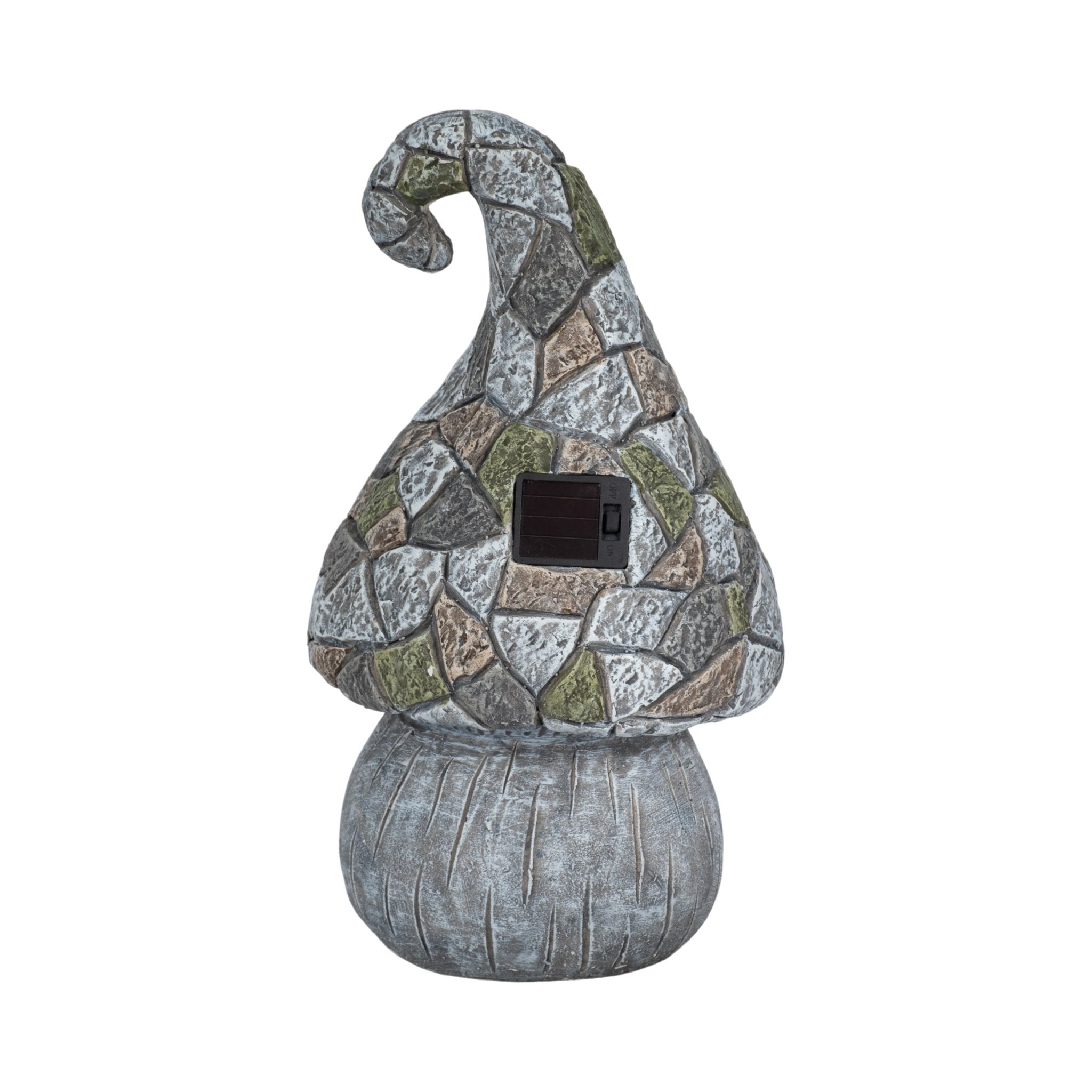 14" Mushroom Statue With Solar Flowers, Grey Multi Table Decors| Sagebrook Home