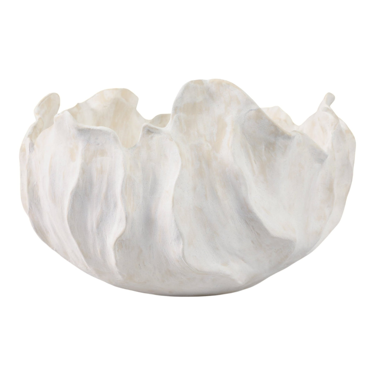 14" SPADENA SHORT PORCELAIN BOWL, IVORY Table Decors| Sagebrook Home