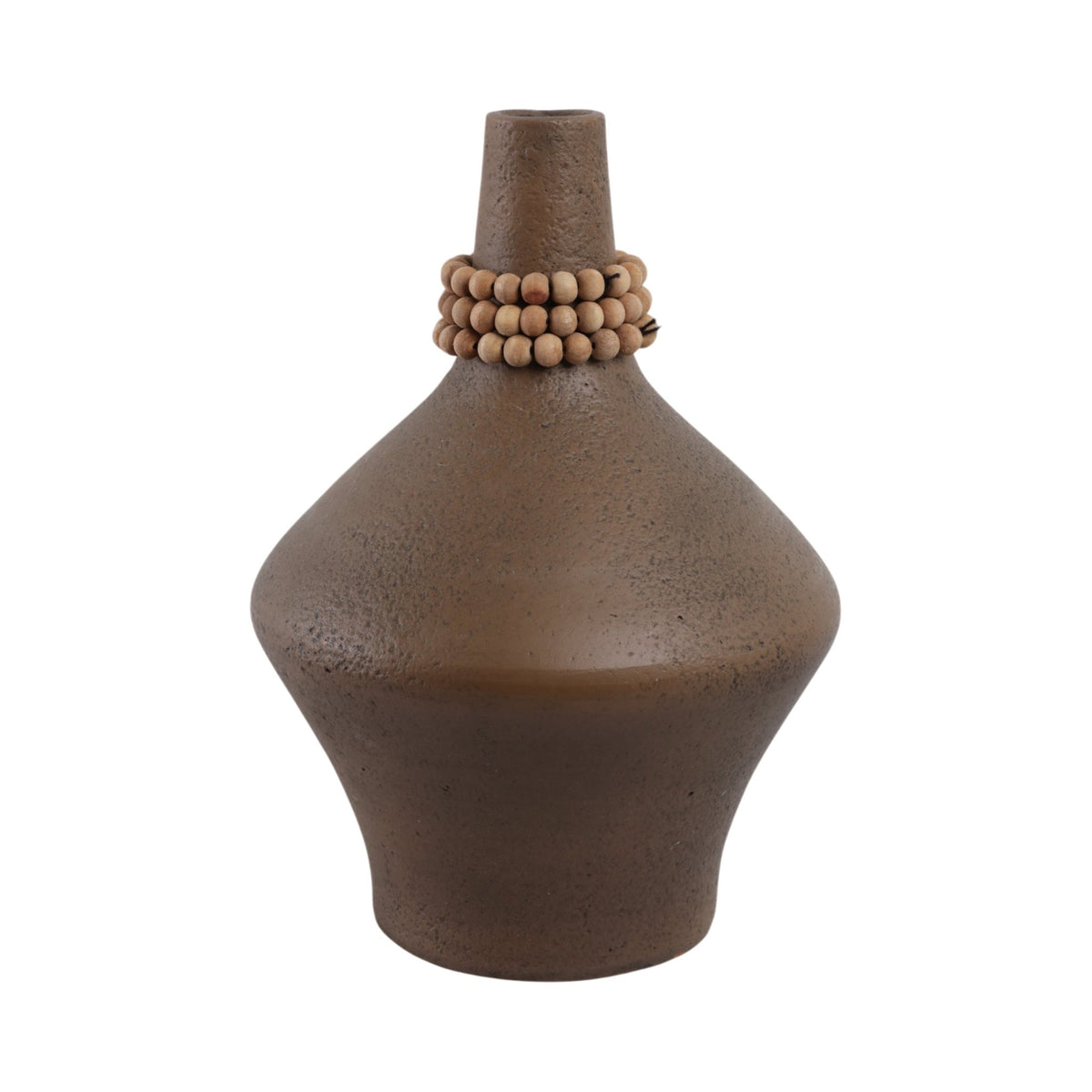14" Tutwell Large Vase With Wood Beads, Brwn Vases and Jars| Sagebrook Home