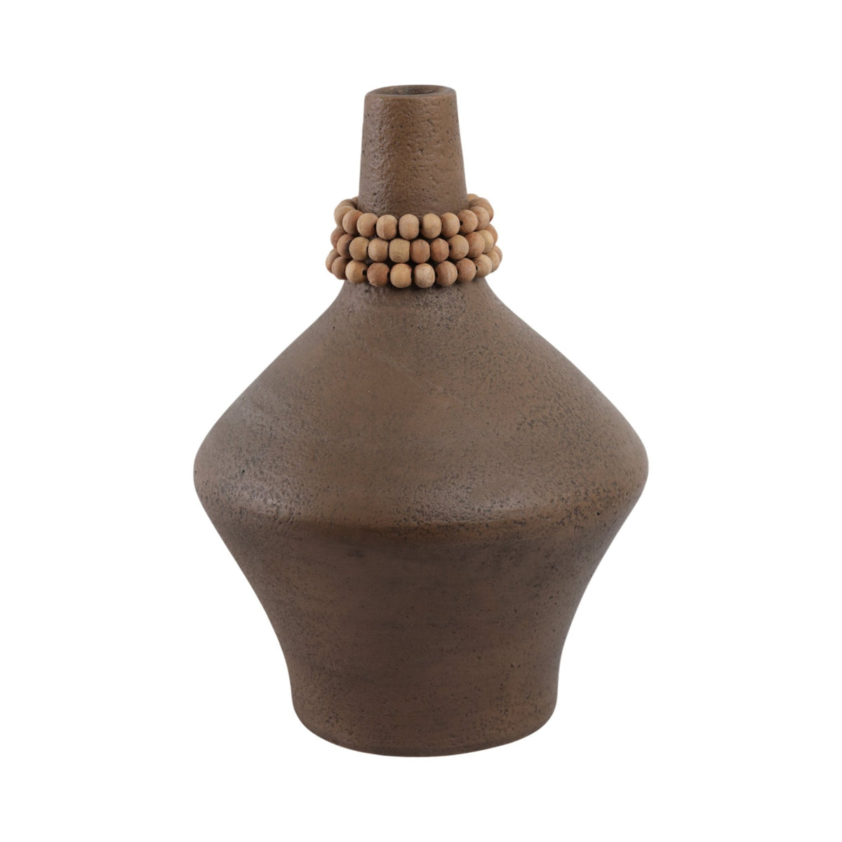 14" Tutwell Large Vase With Wood Beads, Brwn Vases and Jars| Sagebrook Home