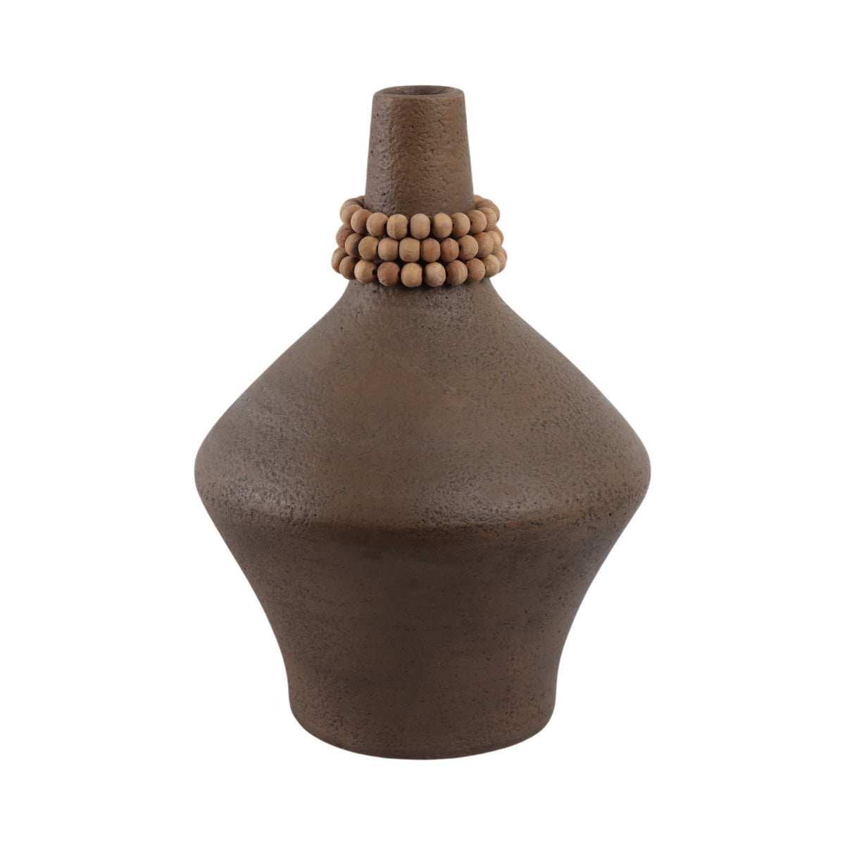 14" Tutwell Large Vase With Wood Beads, Brwn Vases and Jars| Sagebrook Home