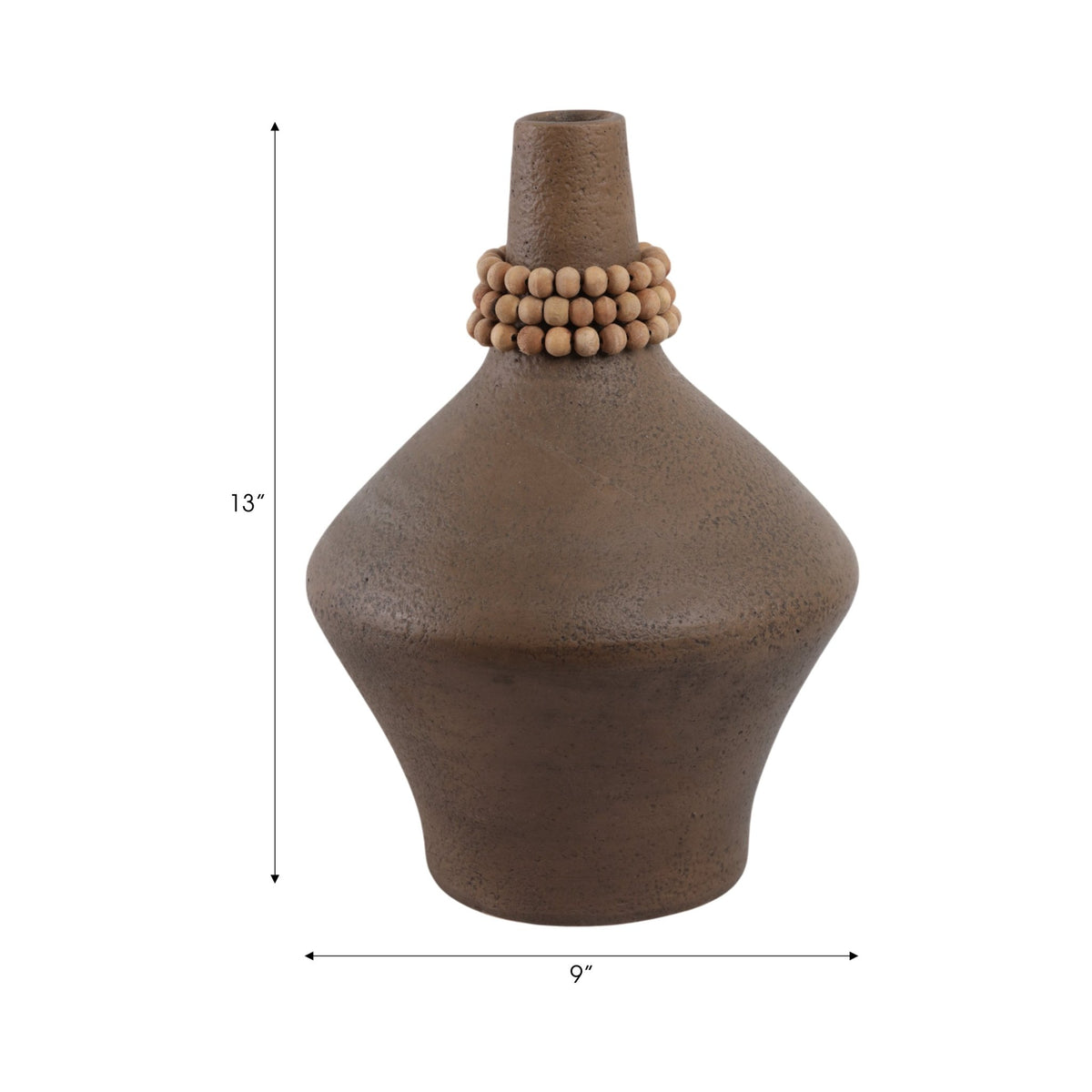 14" Tutwell Large Vase With Wood Beads, Brwn Vases and Jars| Sagebrook Home