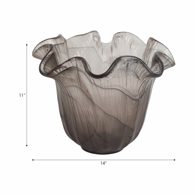 14" Varese Short Italian Art Glass Vase - Al Rugaib Furniture