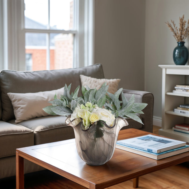 14" Varese Short Italian Art Glass Vase - Al Rugaib Furniture