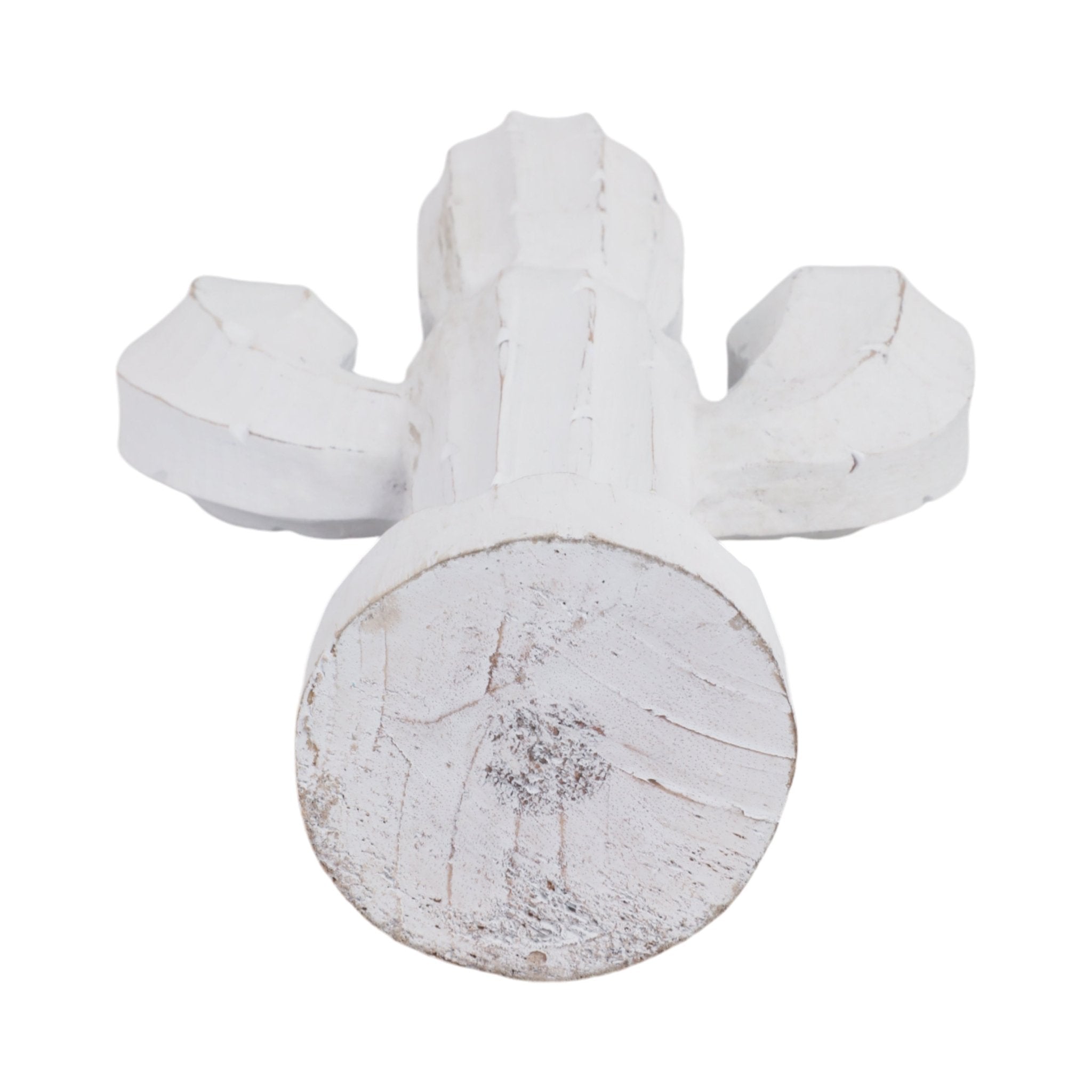 14" Wooden Cactus Decor, Wht Table Decors| Sagebrook Home