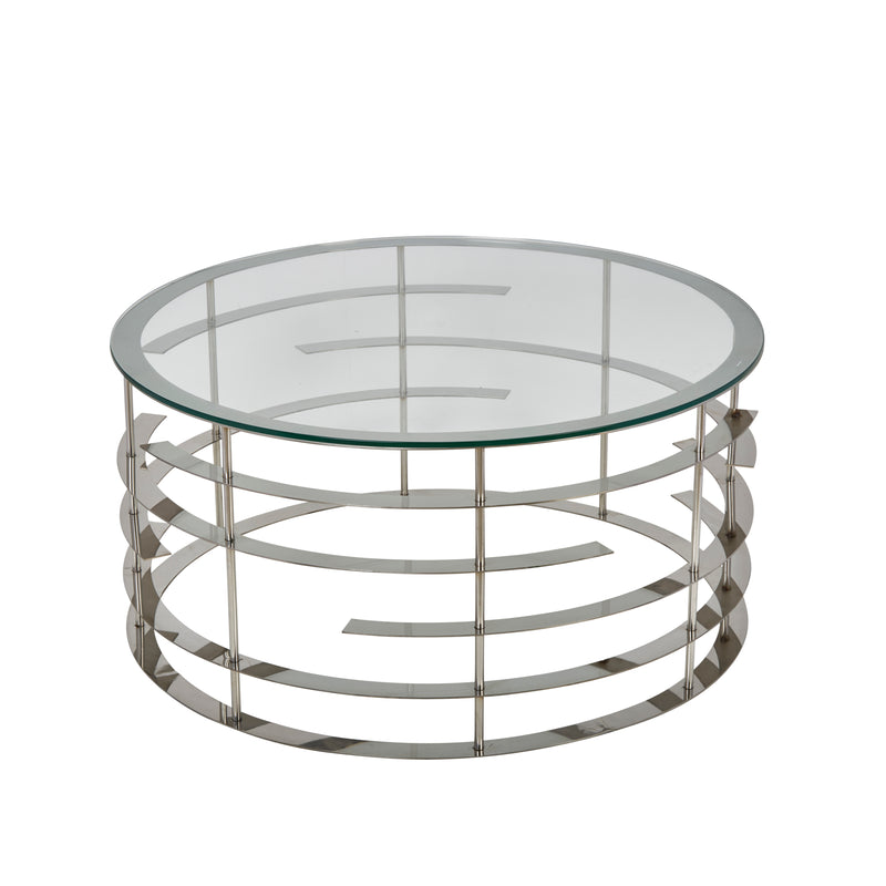 METAL/GLASS 36X17 COCKTAIL TABLE, SILVER