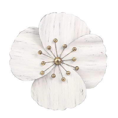 METAL 18 WALL FLOWER, WHITE, WB