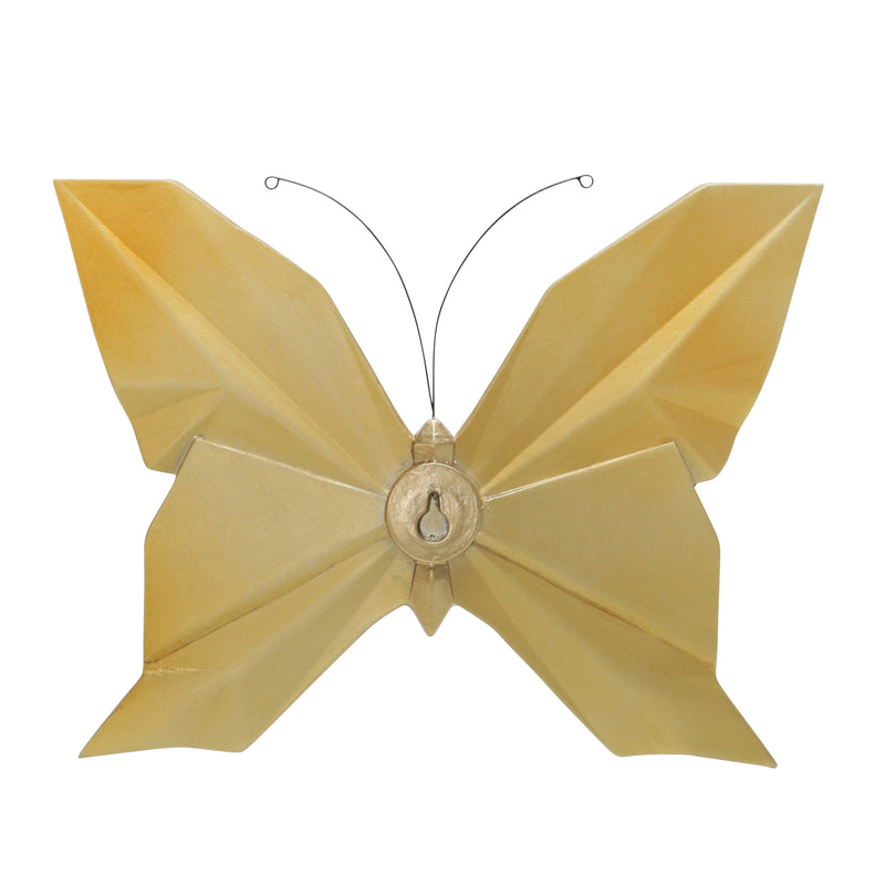 RESIN 10" W ORIGAMI BUTTERFLY WALL HANGING, GOLD