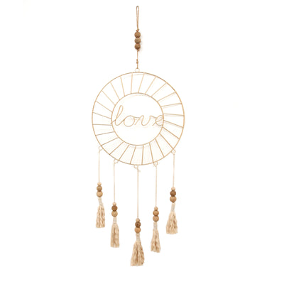 METAL DREAM CATCHER W/ TASSEL,GOLD