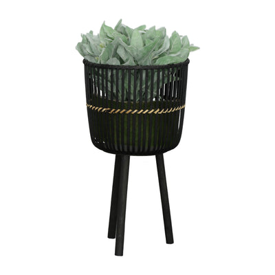 S/3 BAMBOO FOOTED PLANTERS 11/13/15, BLACK