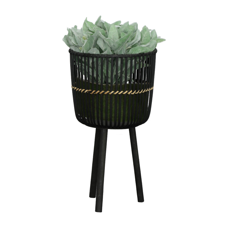 S/3 BAMBOO FOOTED PLANTERS 11/13/15, BLACK