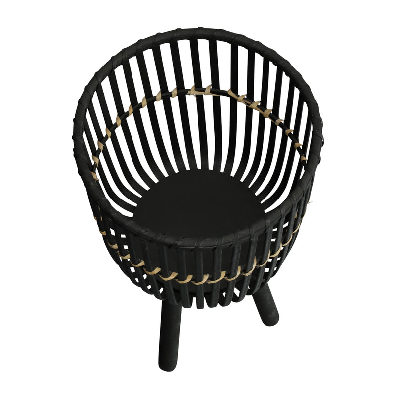 S/3 BAMBOO FOOTED PLANTERS 11/13/15, BLACK