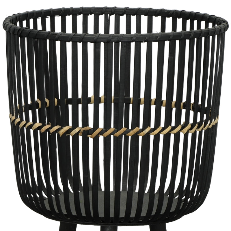 S/3 BAMBOO FOOTED PLANTERS 11/13/15, BLACK