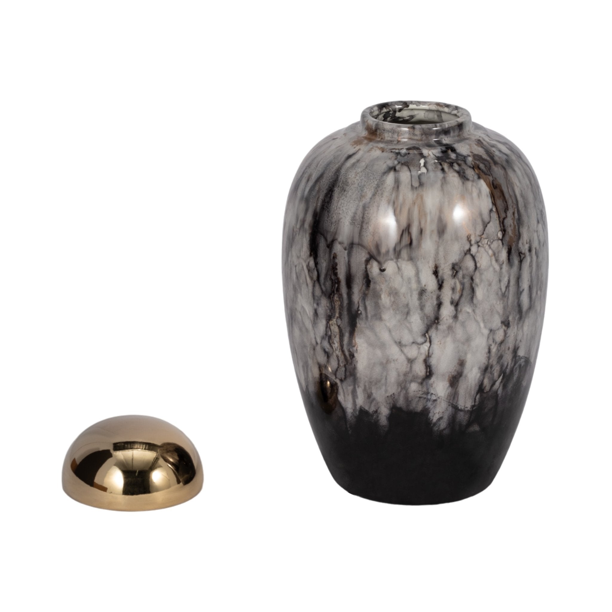 14"H URN W/ GOLD LID, MULTI Vases and Jars| Sagebrook Home