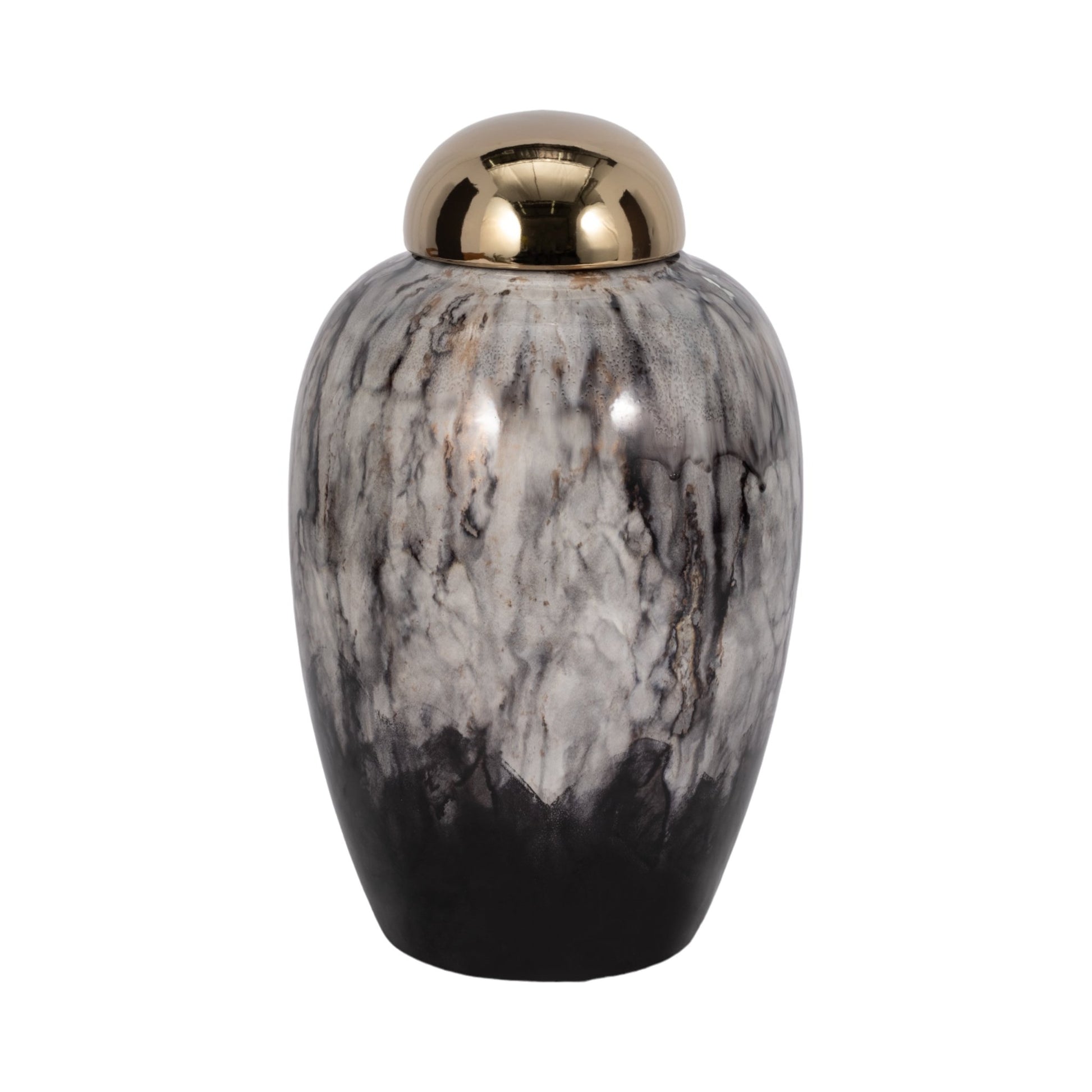 14"H URN W/ GOLD LID, MULTI Vases and Jars| Sagebrook Home