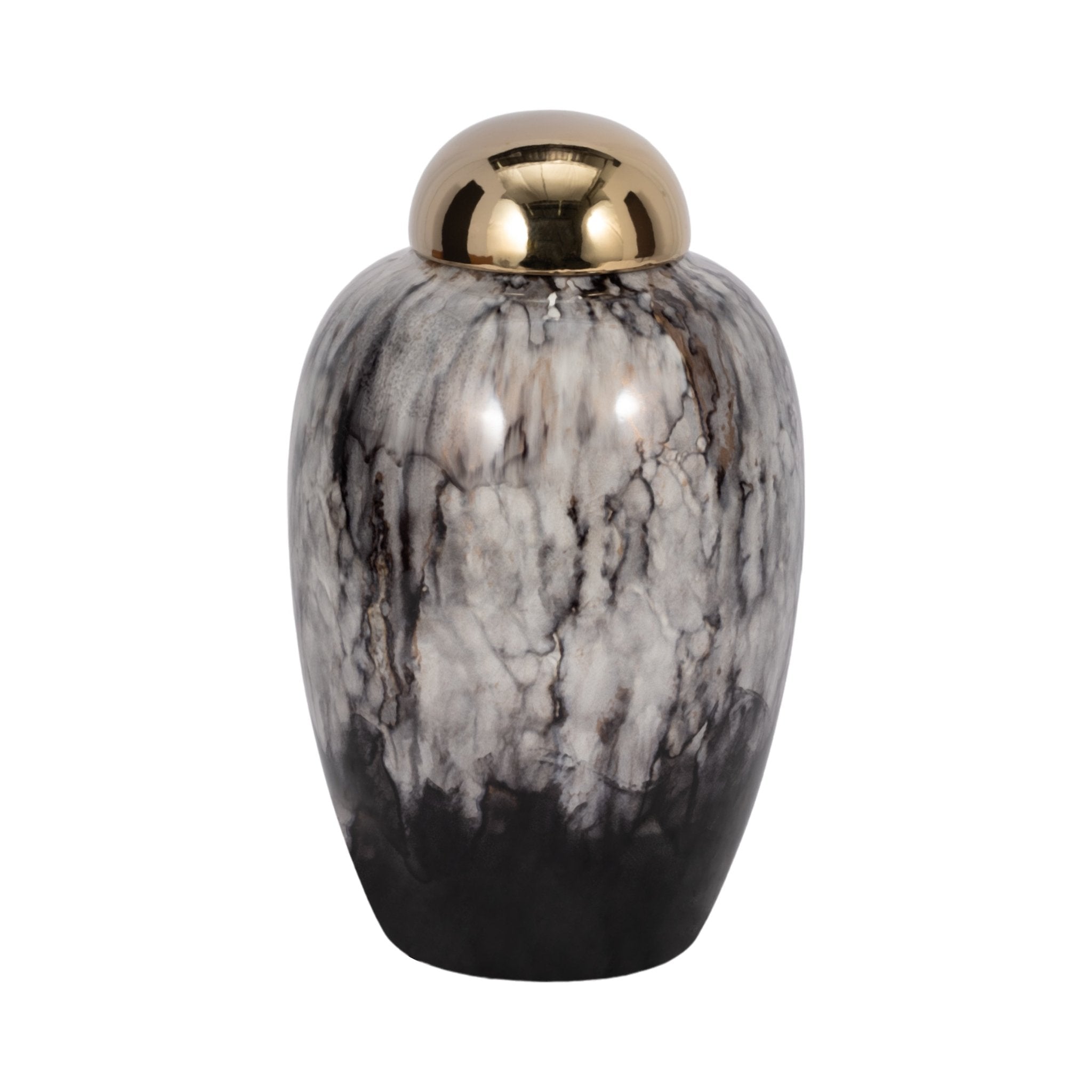 14"H URN W/ GOLD LID, MULTI Vases and Jars| Sagebrook Home