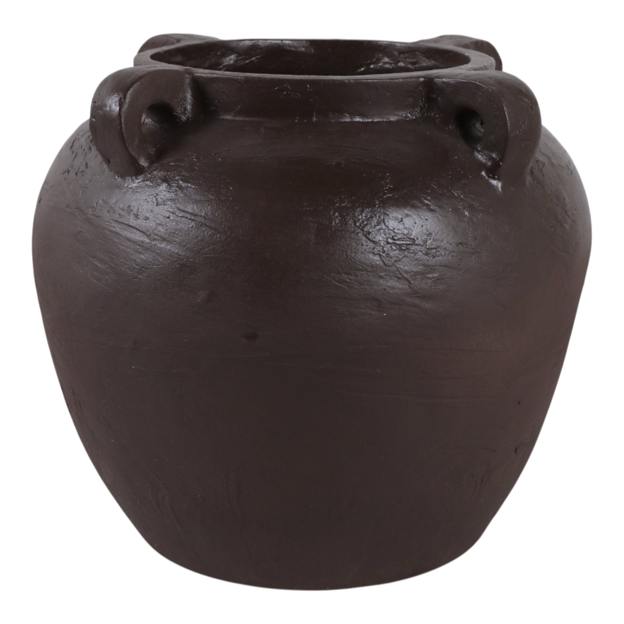 14x12" Textured Ecomix 4-handle Vase, Brown Vases and Jars| Sagebrook Home