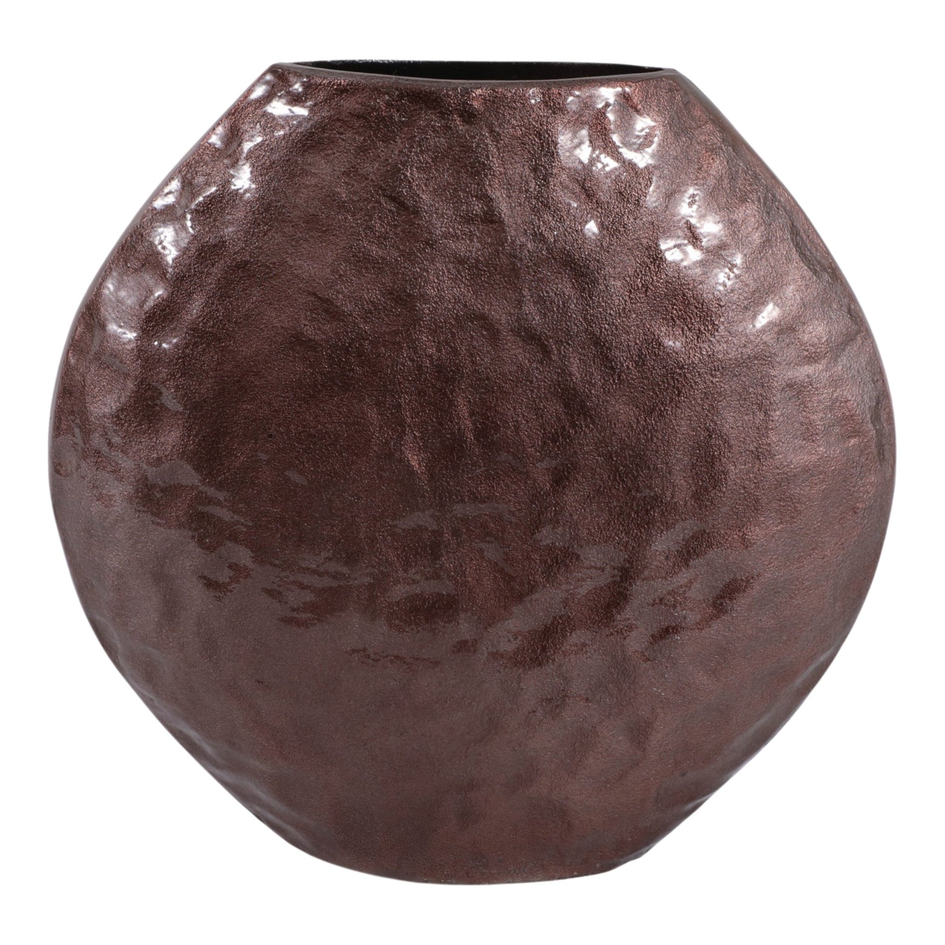 14x14" Enamel Finish Metal Vase, Brown Vases and Jars| Sagebrook Home