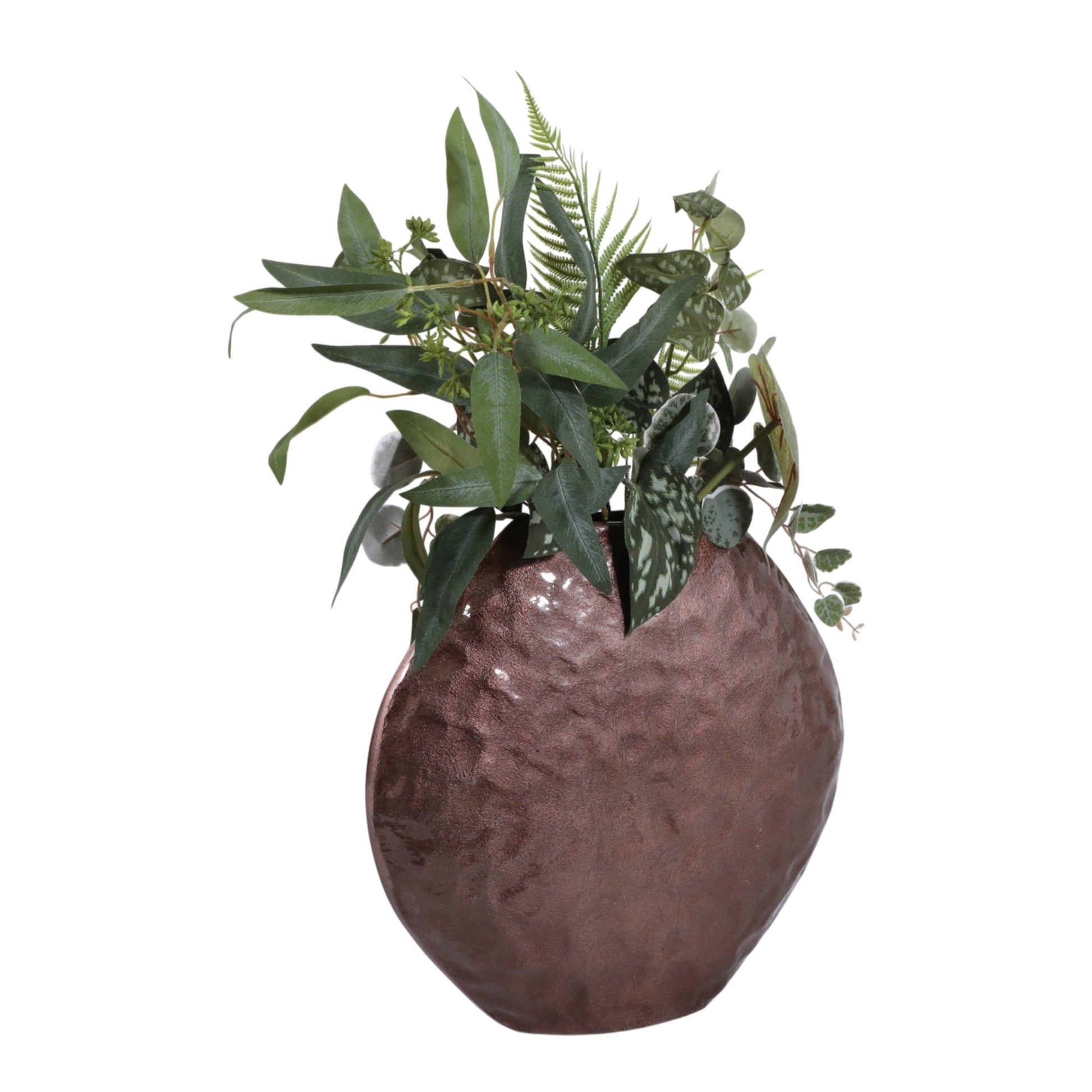14x14" Enamel Finish Metal Vase, Brown Vases and Jars| Sagebrook Home