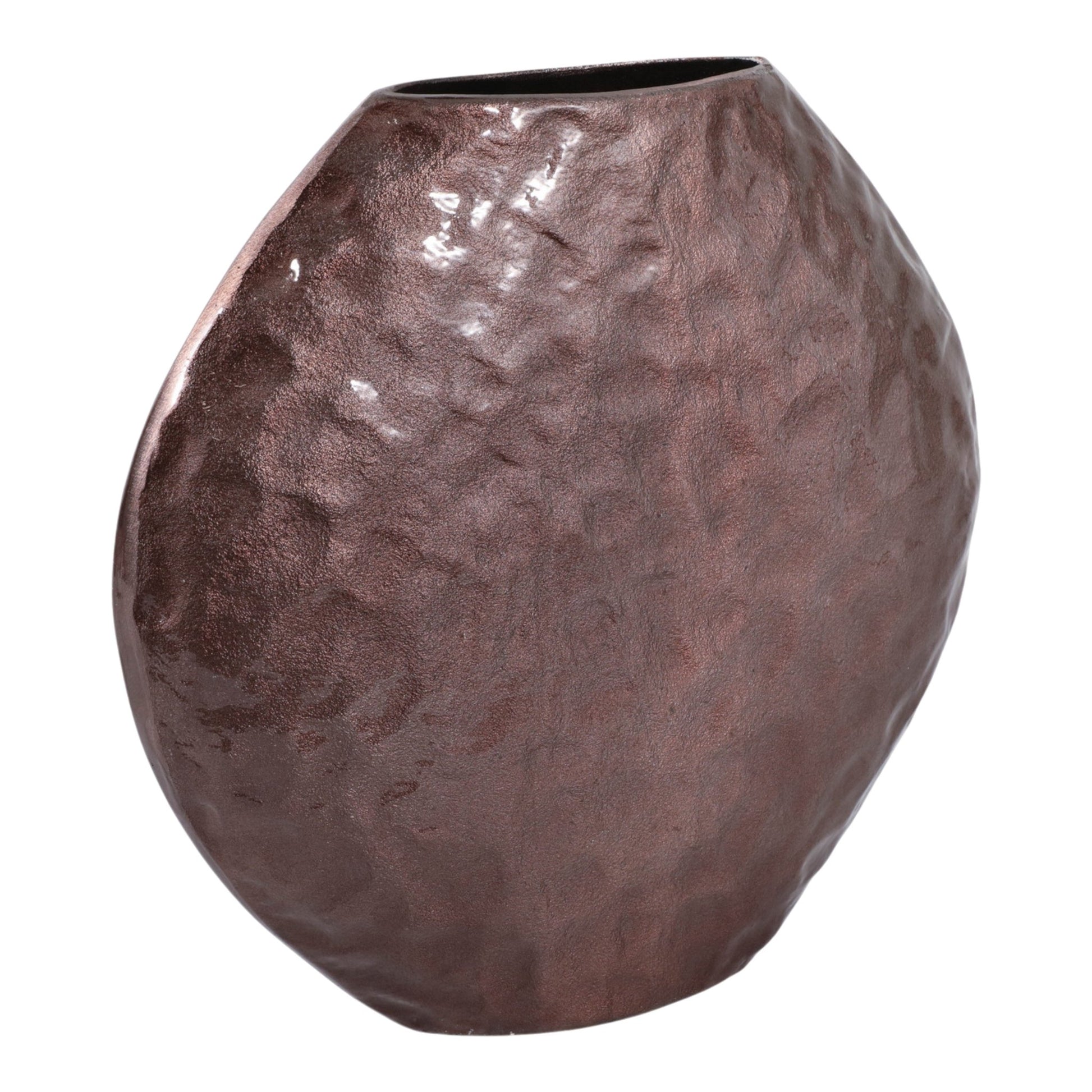 14x14" Enamel Finish Metal Vase, Brown Vases and Jars| Sagebrook Home