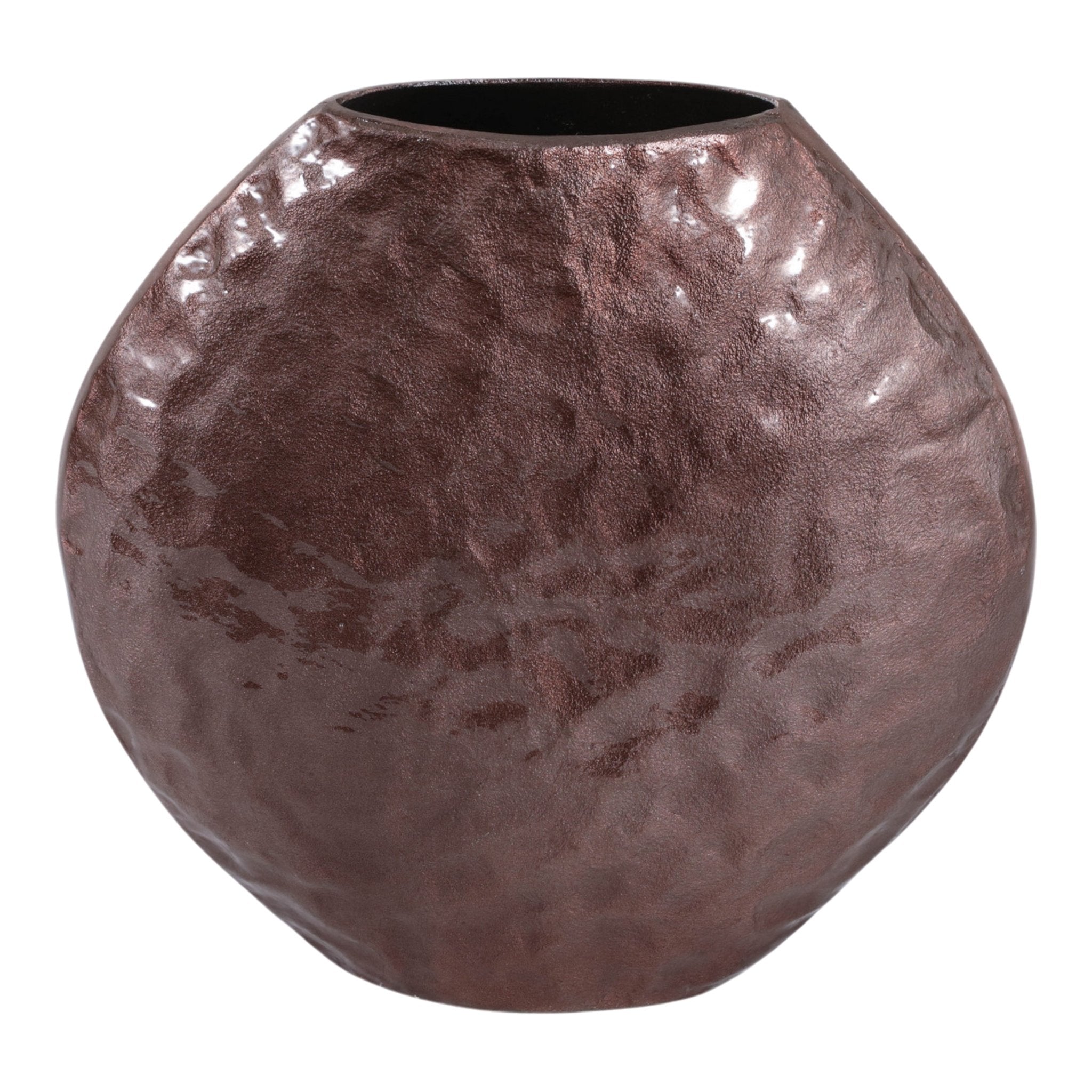 14x14" Enamel Finish Metal Vase, Brown Vases and Jars| Sagebrook Home