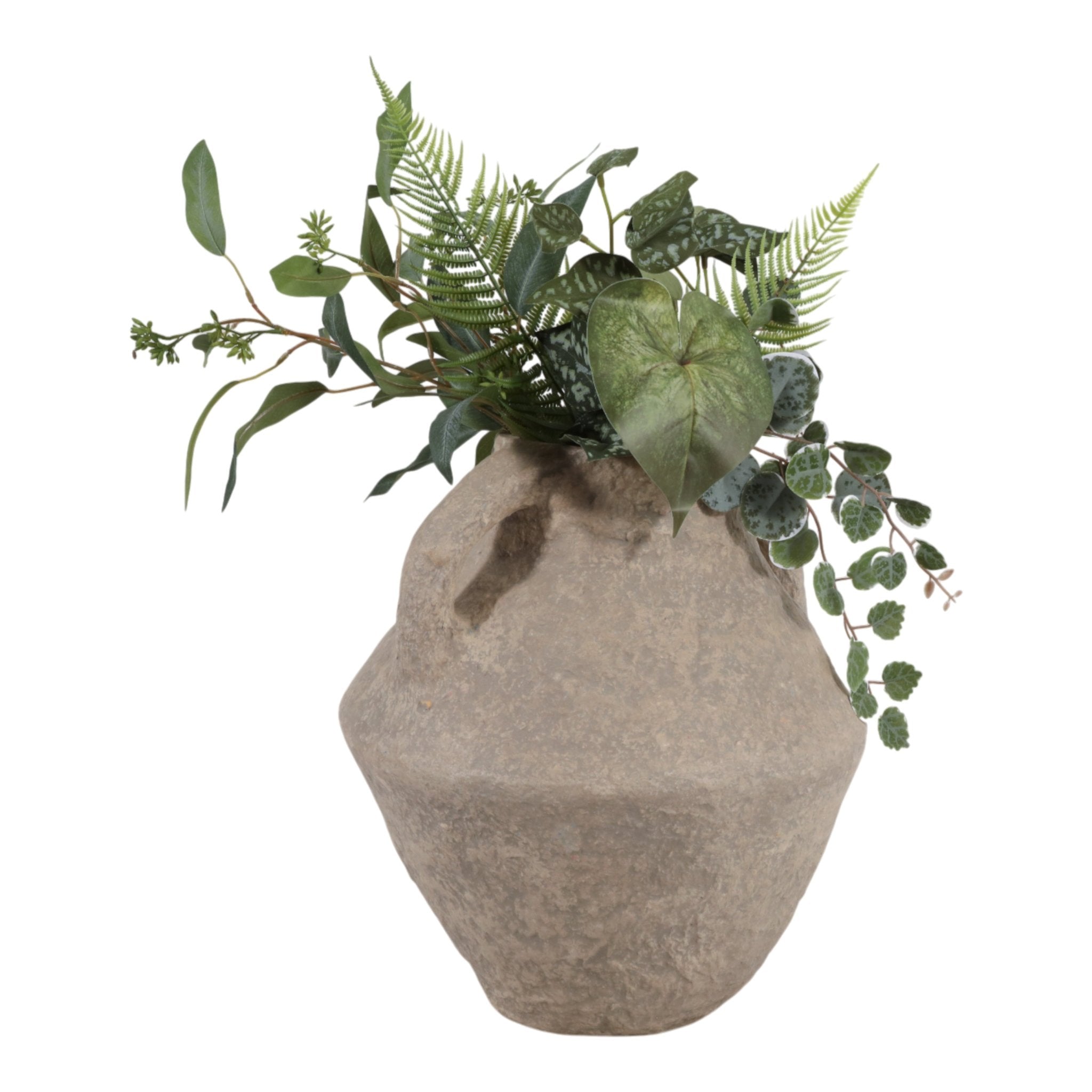 14x14" Paper Mache Vase With Handles, Taupe Vases and Jars| Sagebrook Home
