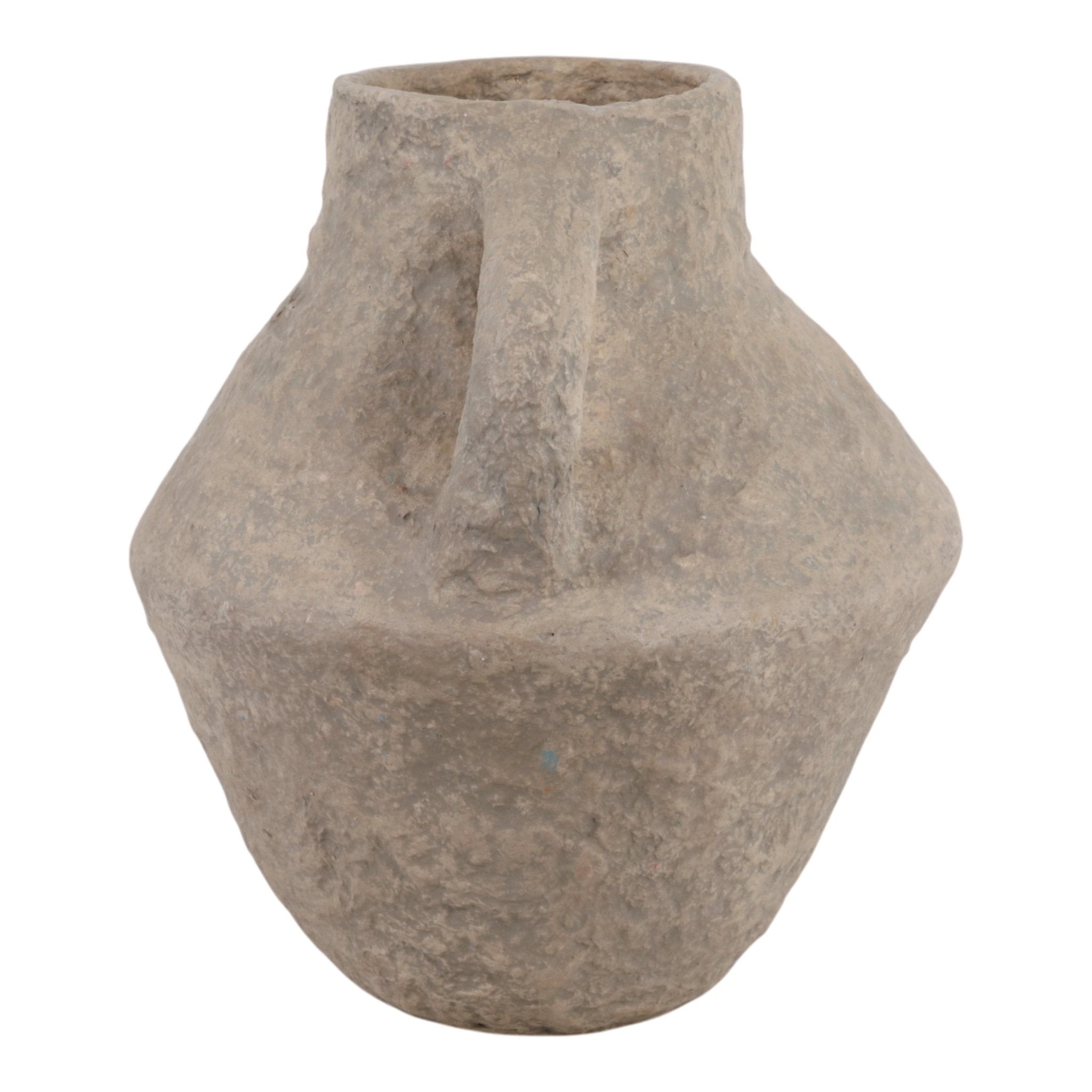 14x14" Paper Mache Vase With Handles, Taupe Vases and Jars| Sagebrook Home