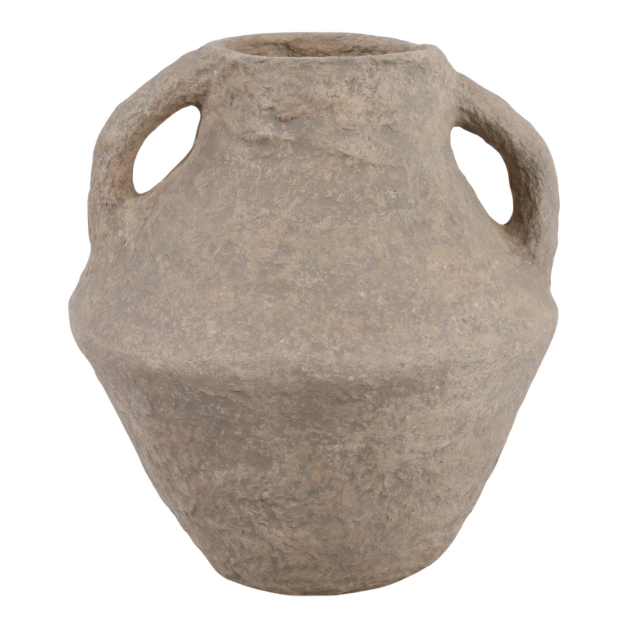 14x14" Paper Mache Vase With Handles, Taupe Vases and Jars| Sagebrook Home