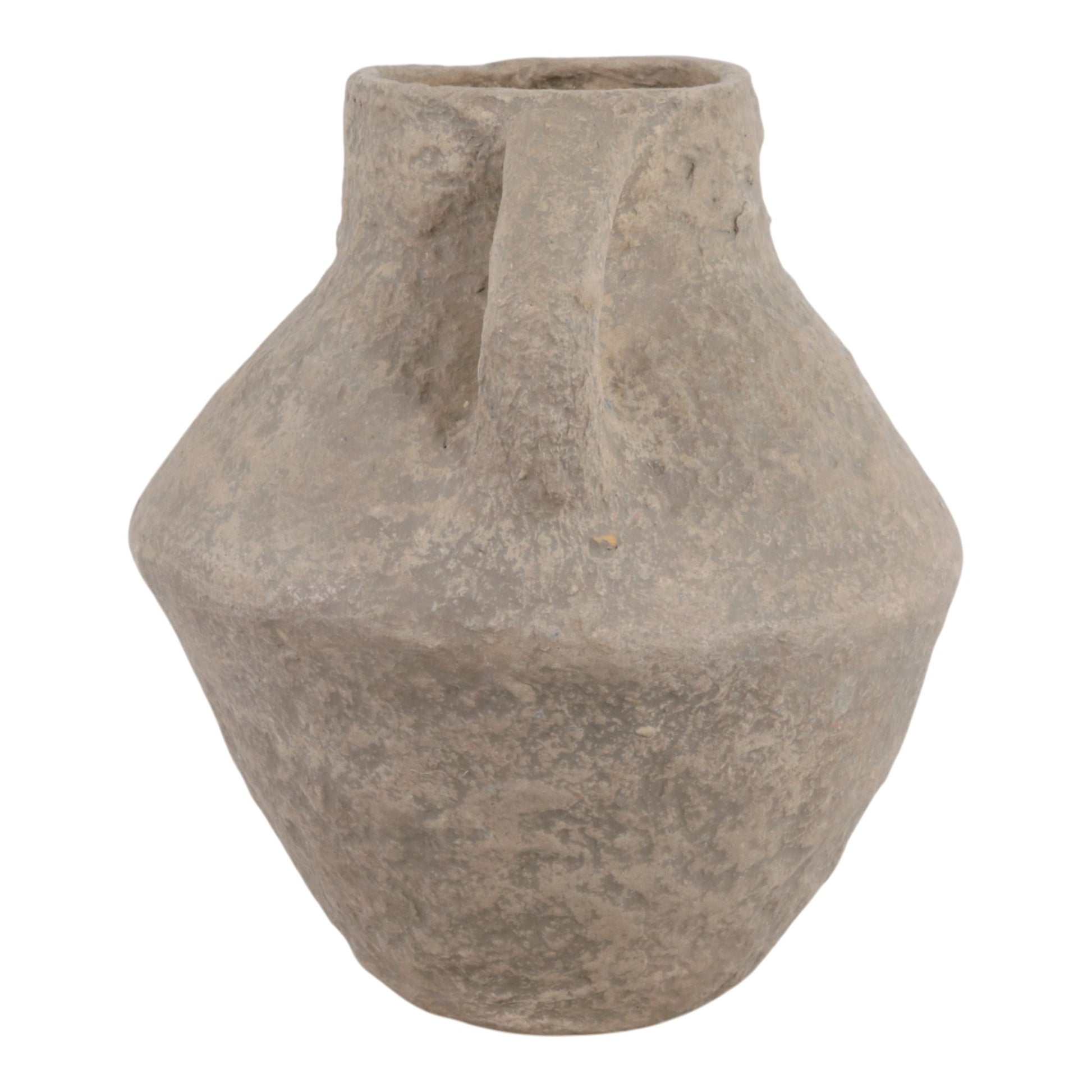 14x14" Paper Mache Vase With Handles, Taupe Vases and Jars| Sagebrook Home