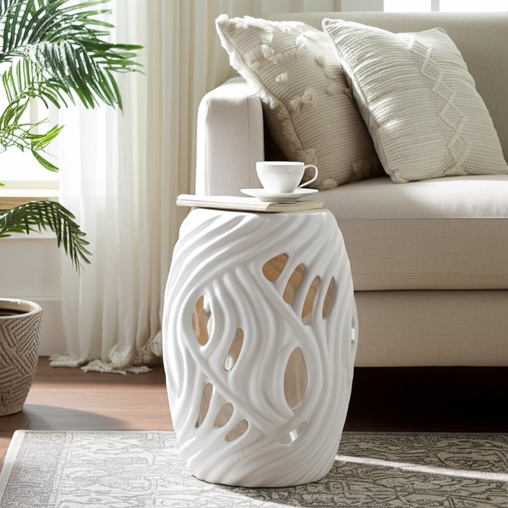 14x19 Alytus Wavy Garden Stool Stools| Sagebrook Home
