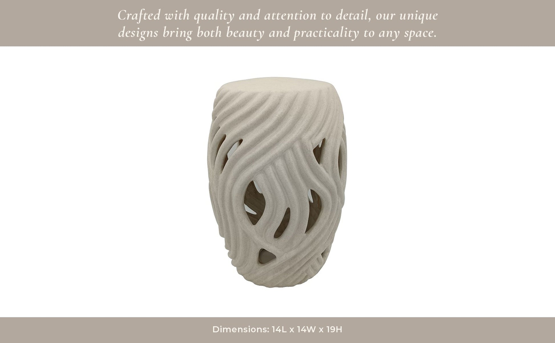 14x19 Alytus Wavy Garden Stool Stools| Sagebrook Home