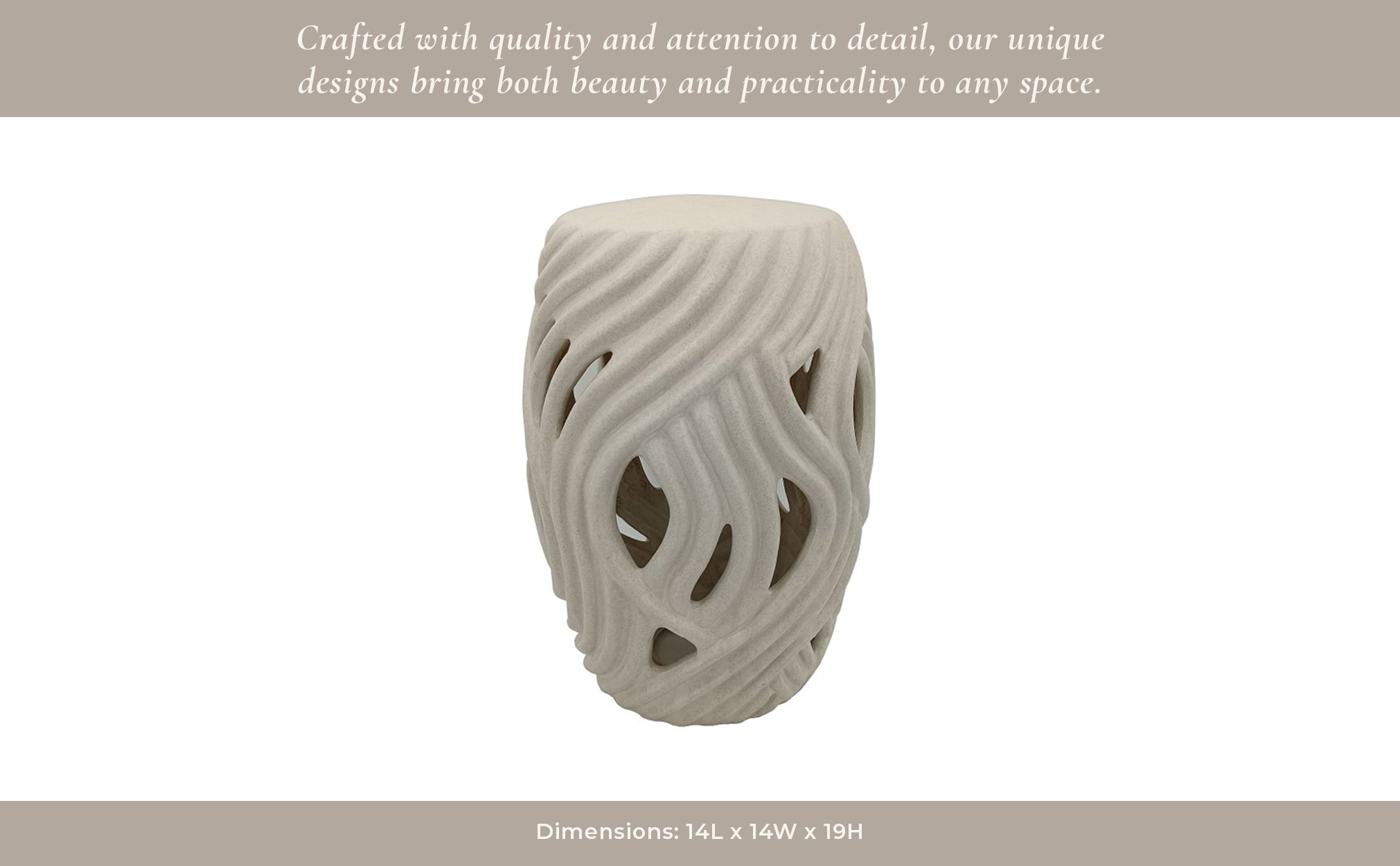 14x19 Alytus Wavy Garden Stool Stools| Sagebrook Home