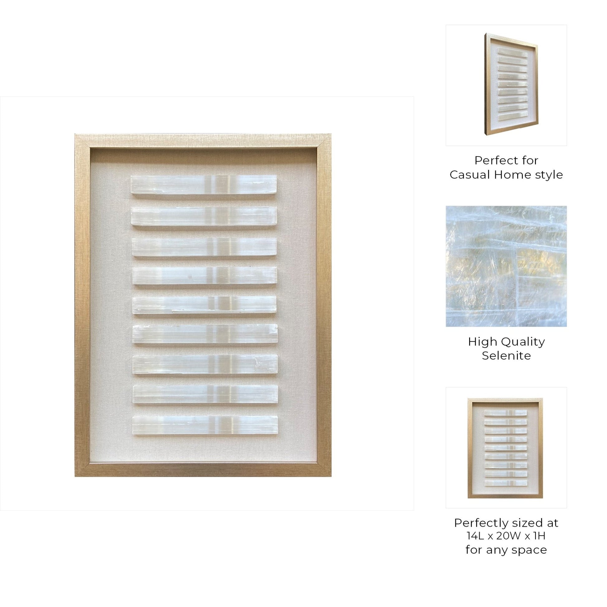 14X20 SORUS SELENITE STONE SHADOWBOX ART Wall Art| Sagebrook Home