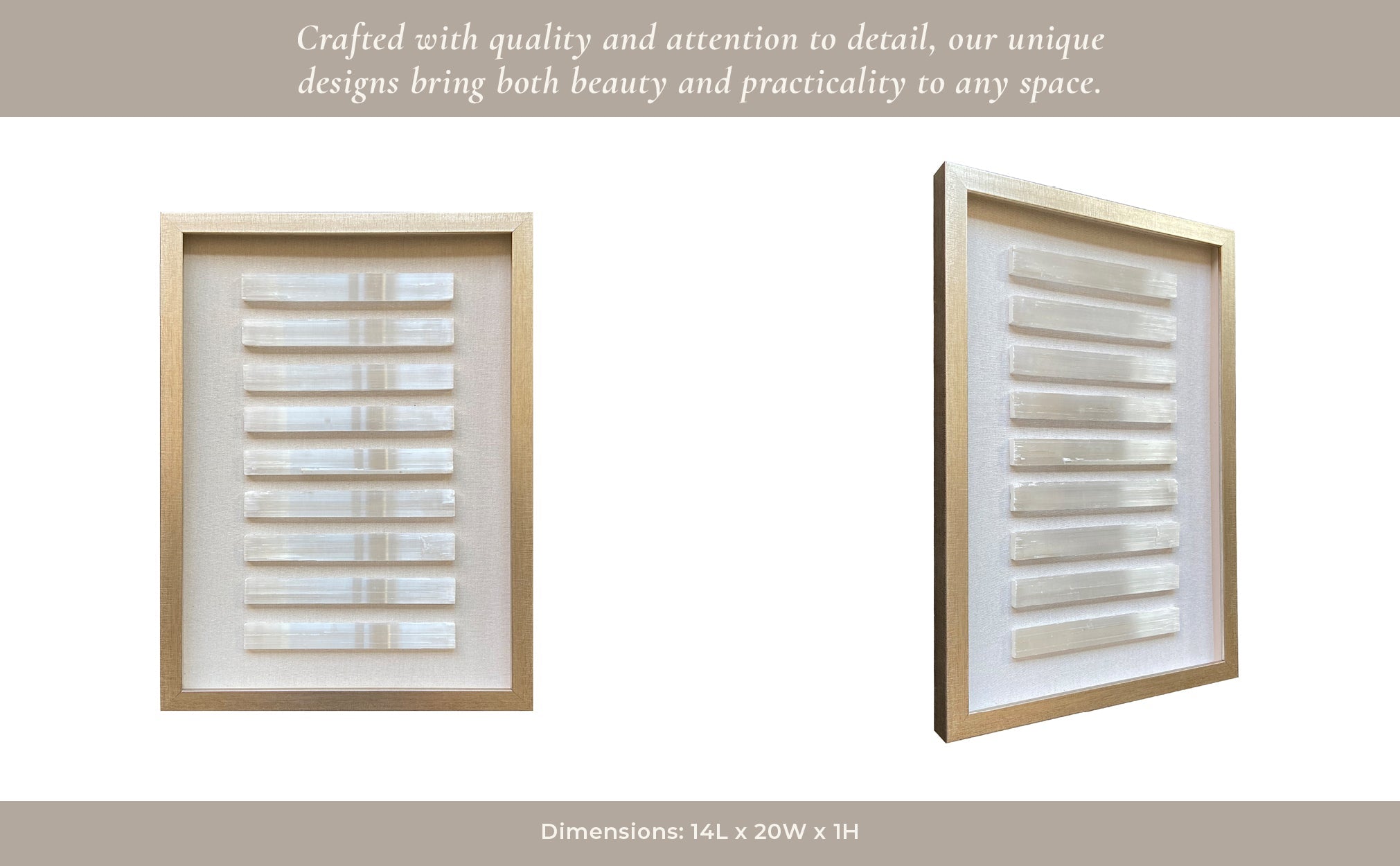14X20 SORUS SELENITE STONE SHADOWBOX ART Wall Art| Sagebrook Home