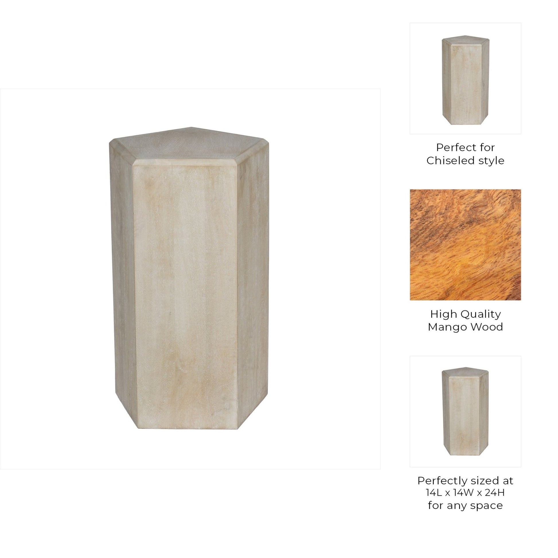 14X24" NOVUS SMALL WOOD PEDESTAL Accent & End Tables| Sagebrook Home