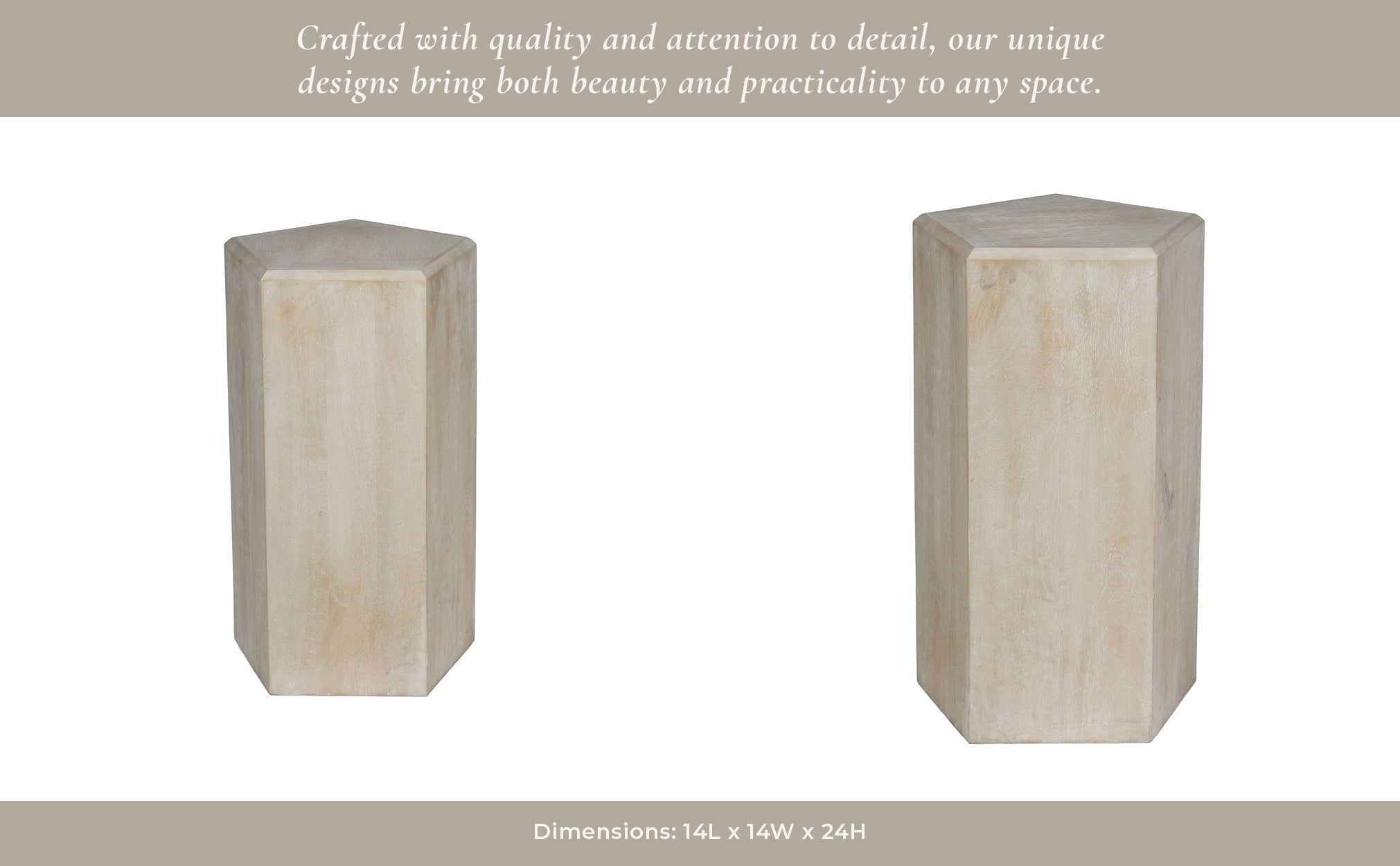 14X24" NOVUS SMALL WOOD PEDESTAL Accent & End Tables| Sagebrook Home