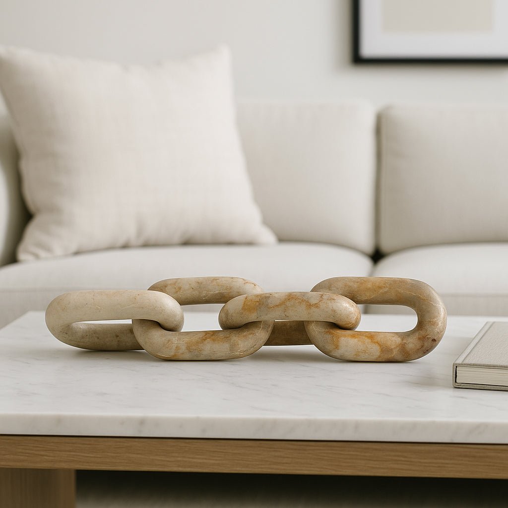 14X3" 4-LINK MARBLE CHAIN, LIGHT LEOPARD Table Decors| Sagebrook Home