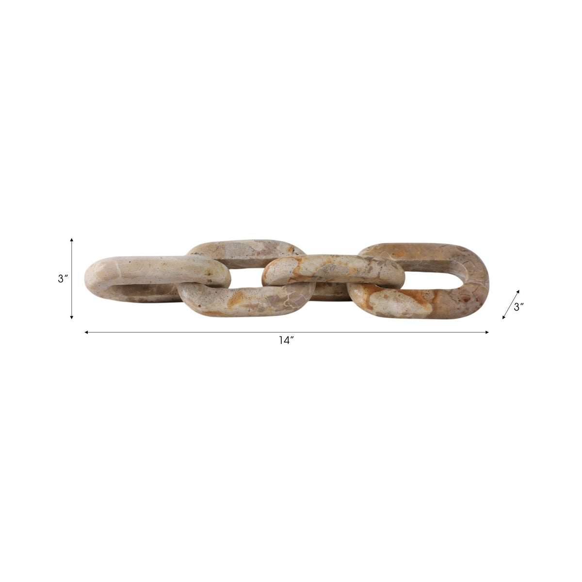 14X3" 4-LINK MARBLE CHAIN, LIGHT LEOPARD Table Decors| Sagebrook Home